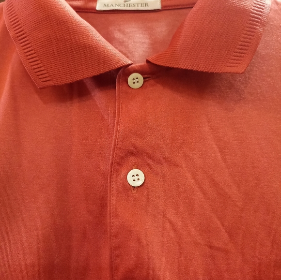 Tangerine color casual polo T-shirt (size L) - Picture 4 of 4